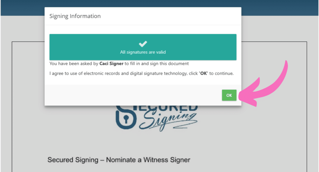 Sign as Witness - Signing Information